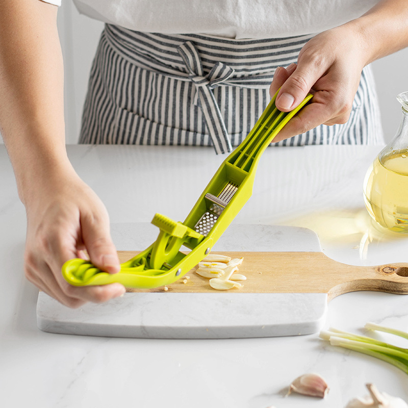 Garlic Press and Slicer Manual Garlic Crusher Kitchen Gadget