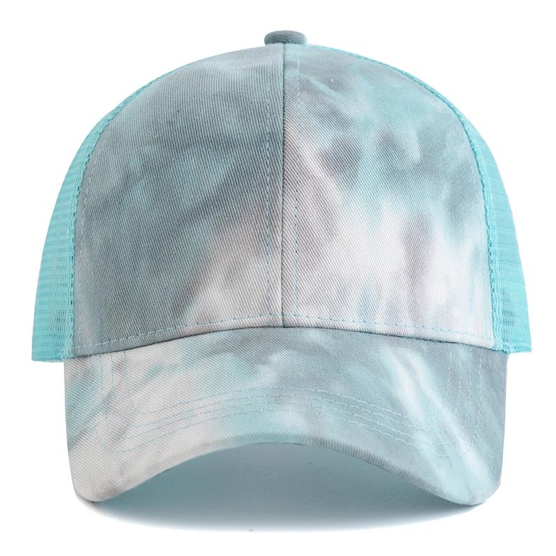 Women Tie Dye Ponytail Trucker Baseball Cap