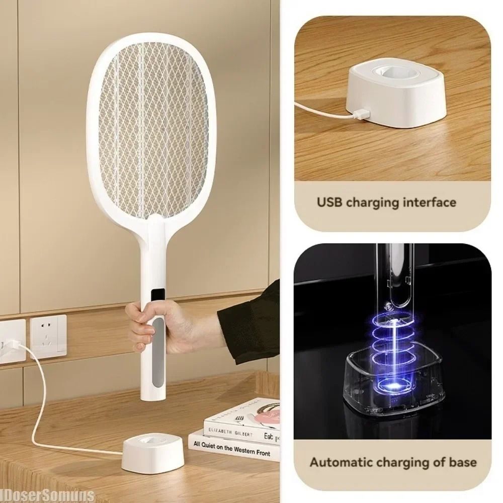 Electric Fly Swatter Insect Killer with Automatic Mode and Charging Base