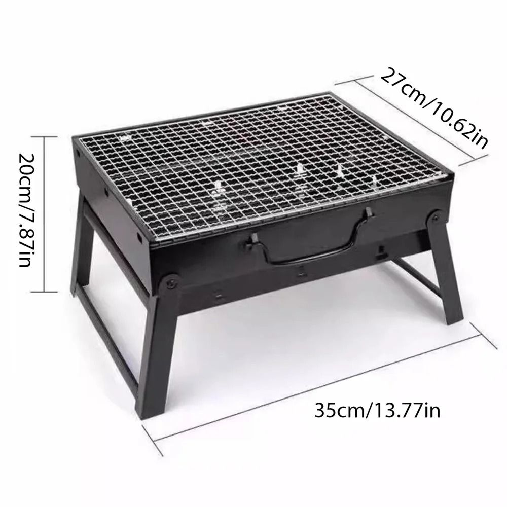 Portable Foldable Charcoal BBQ Grill Outdoor Camping Barbecue Stove Set
