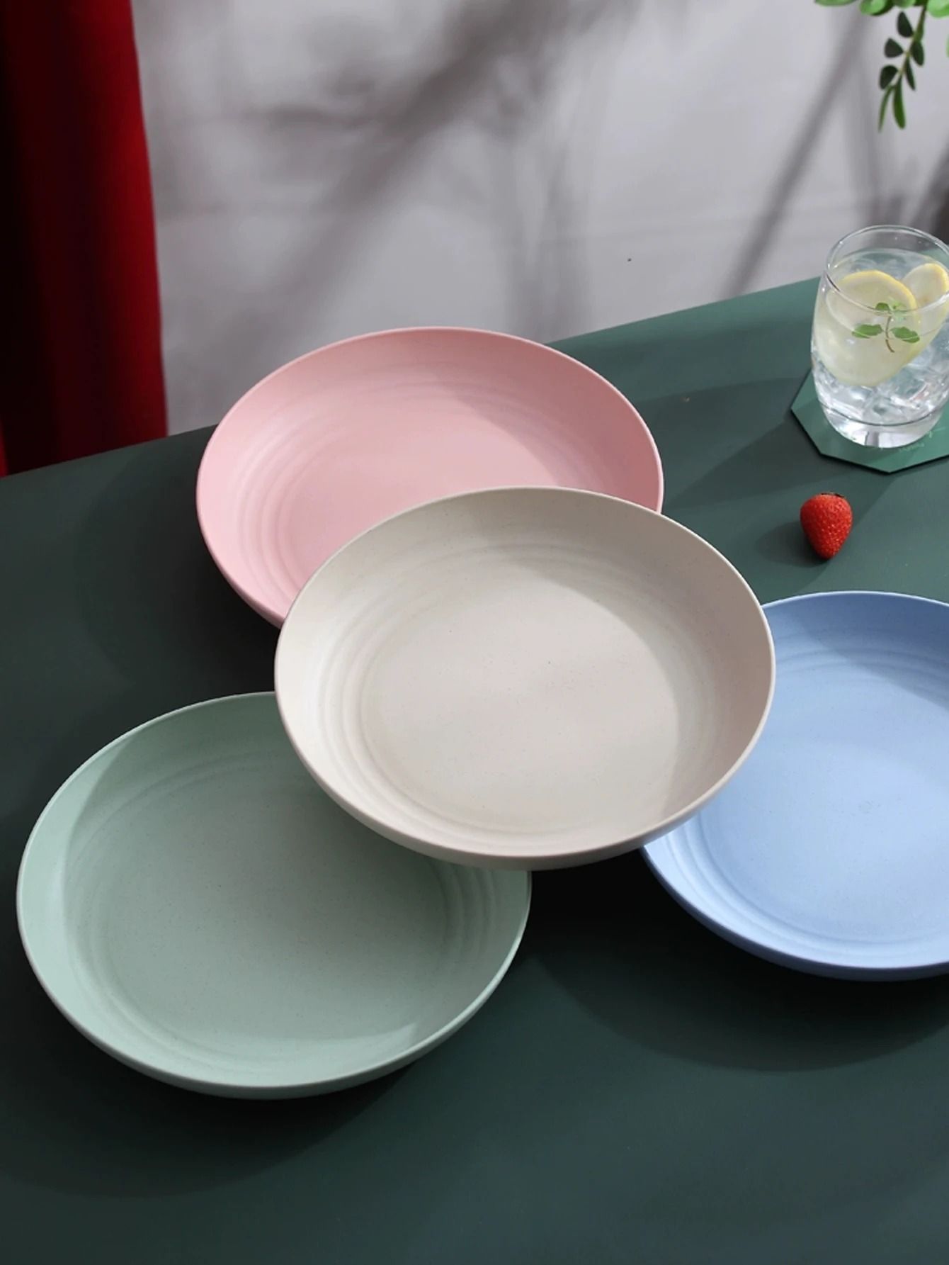 Lightweight Wheat Straw Dinner Plates - Unbreakable and Reusable Set