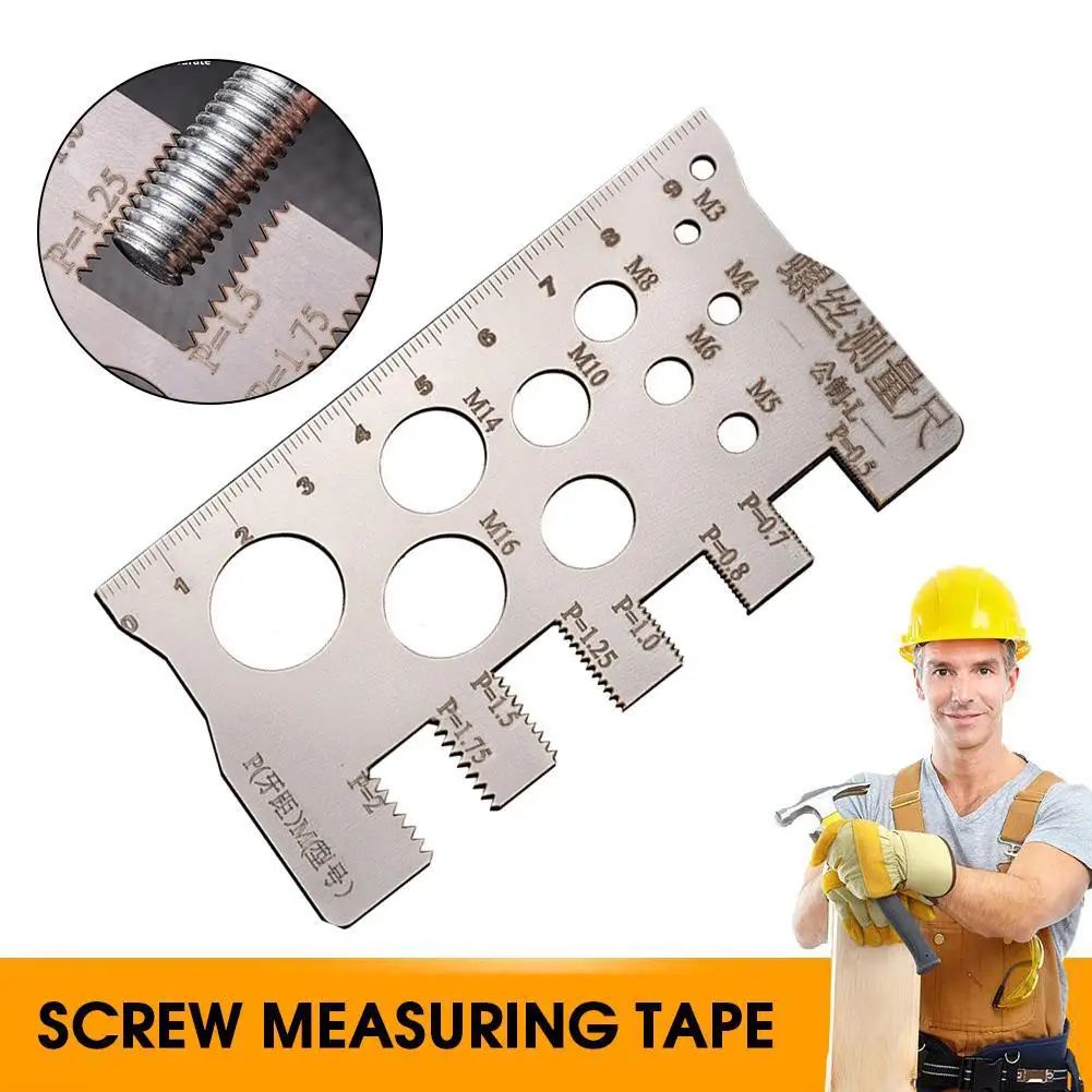 PrecisionPro Stainless Steel Screw Measuring Ruler - High-Accuracy Metric L-Shaped Gauge