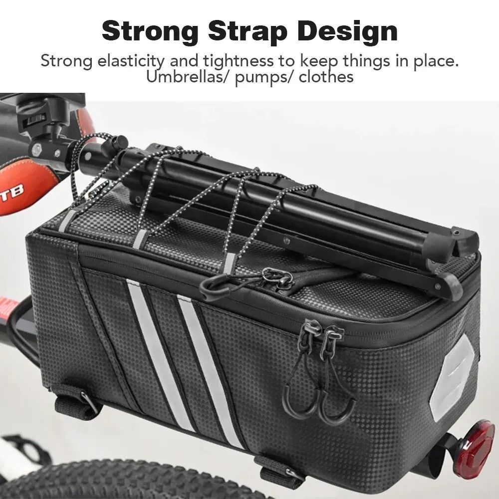 Waterproof Bicycle Rear Seat Bag with Large Capacity and Rain Cover