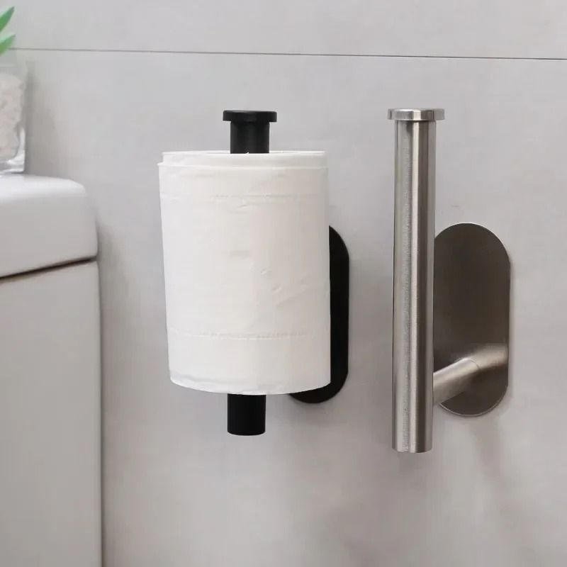 Self-Adhesive Stainless Steel Toilet Paper Holder | Premium No-Drill Wall Mount Tissue Dispenser