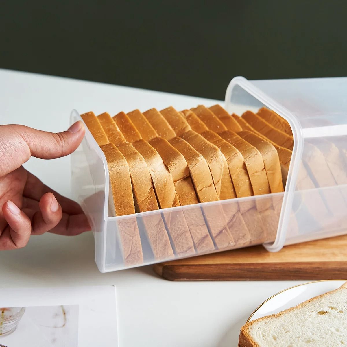 Vertical Bread Loaf Container | Airtight Clear Bread Box & Tall Sandwich Bread Saver