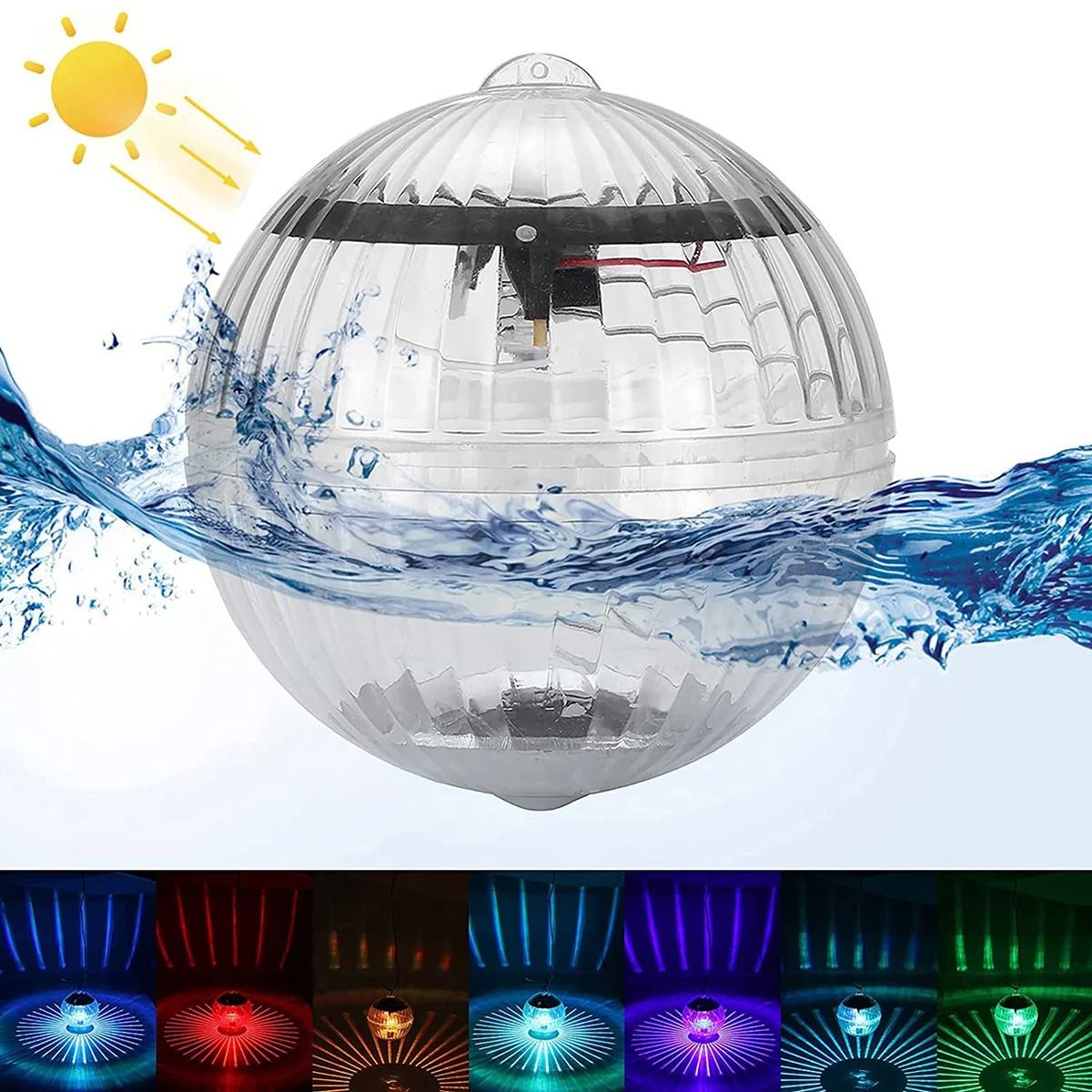Solar Floating Pond & Pool Light | Waterproof 7-Color Changing LED Globe for Outdoor Water Features