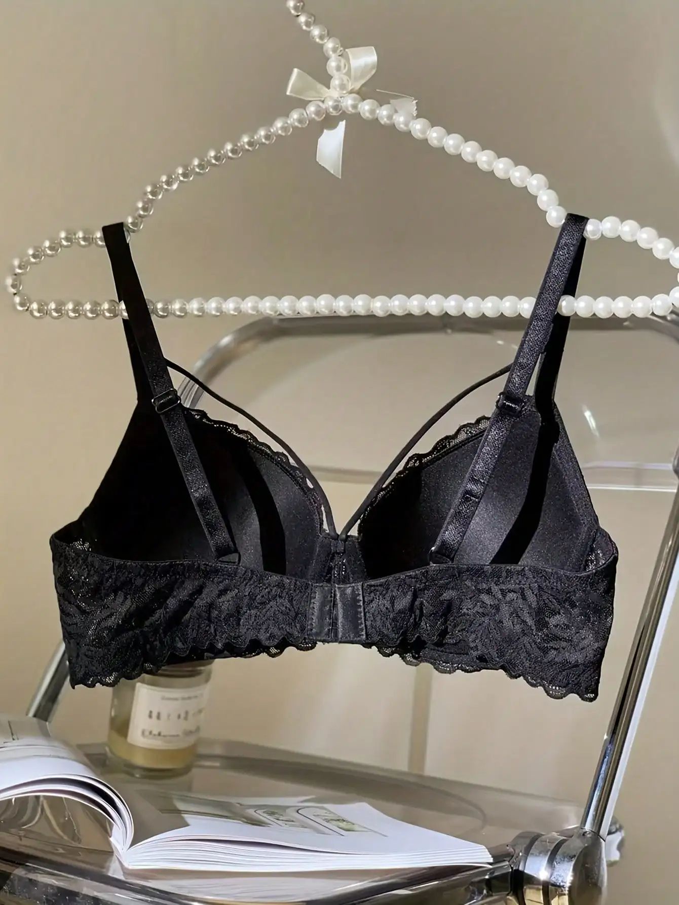 Womens Thin 3/4 Cup Lace Push Up Bra – Sexy Breathable Anti-Sagging Underwire Bra