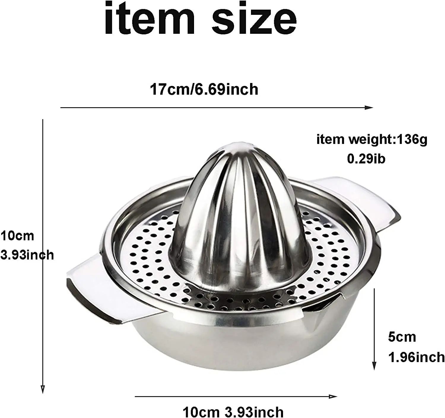 Premium Manual Citrus Juicer – Stainless Steel Lemon and Orange Squeezer