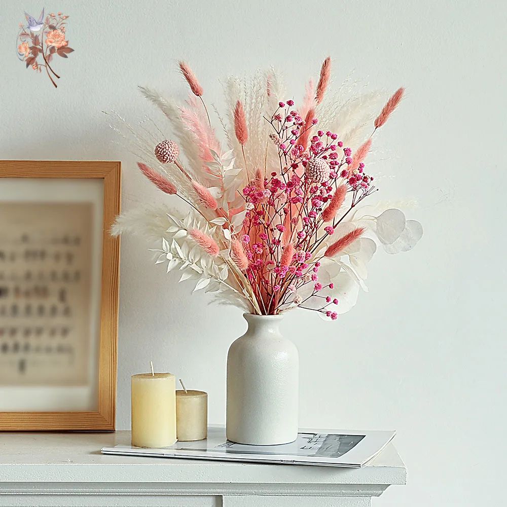 Boho Pampas Grass Dried Flower Bouquet for Weddings & Home Decor
