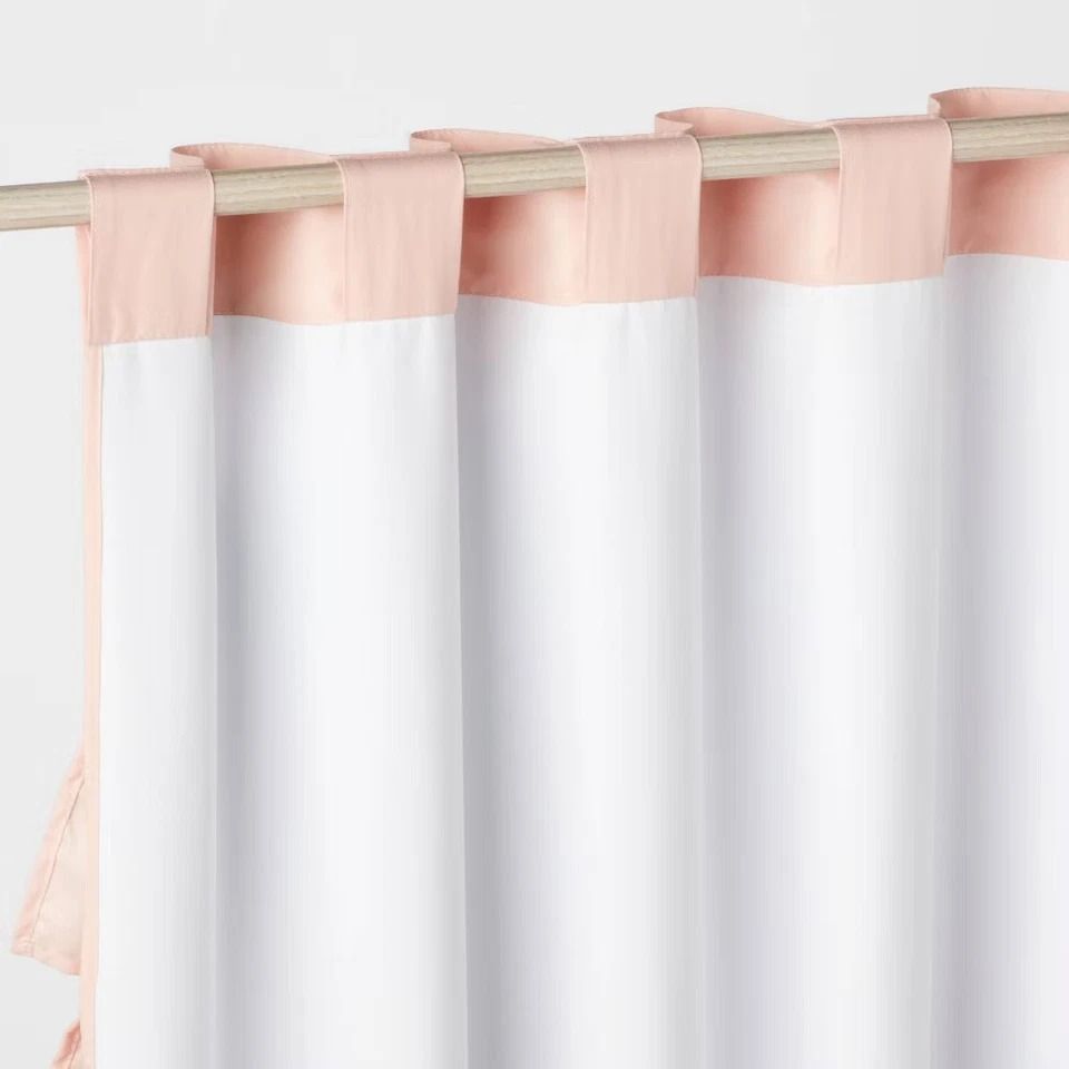 Pink Ruffle Blackout Curtain Panel, Pillowfort, Noise Reduction, UV Protection, Energy Efficient