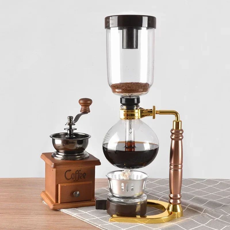 BrewMaster Glass Siphon Coffee Maker – 3 & 5 Cup Vacuum Coffee Maker with Reusable Filter