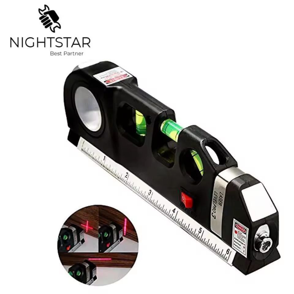 PrecisionPro 8-Ft Laser Level & Measuring Tape – Horizontal & Vertical Aligner (Standard & Metric)