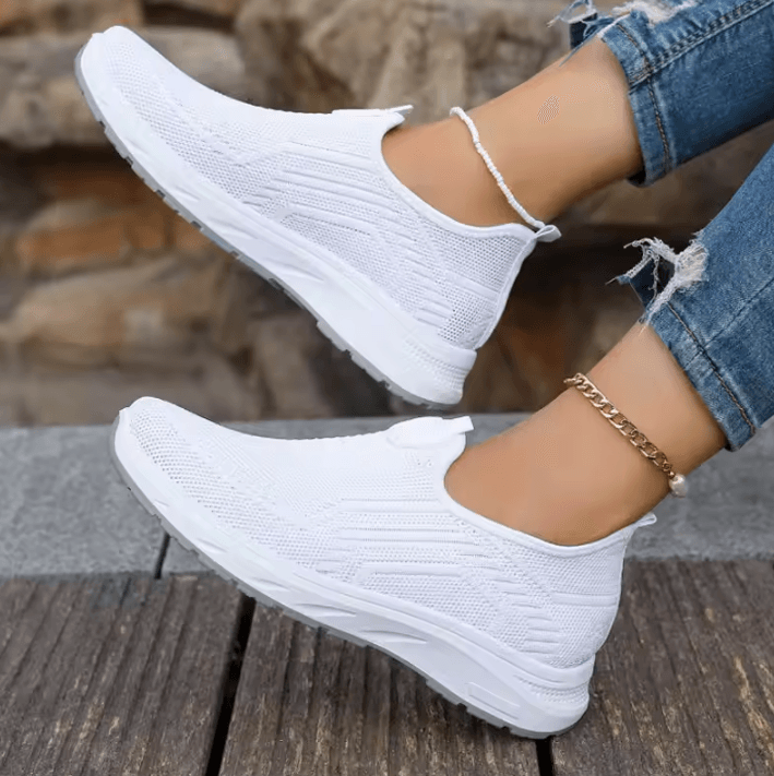 Womens Breathable Slip-On Sneakers – Lightweight Casual Sports and Tennis Loafers