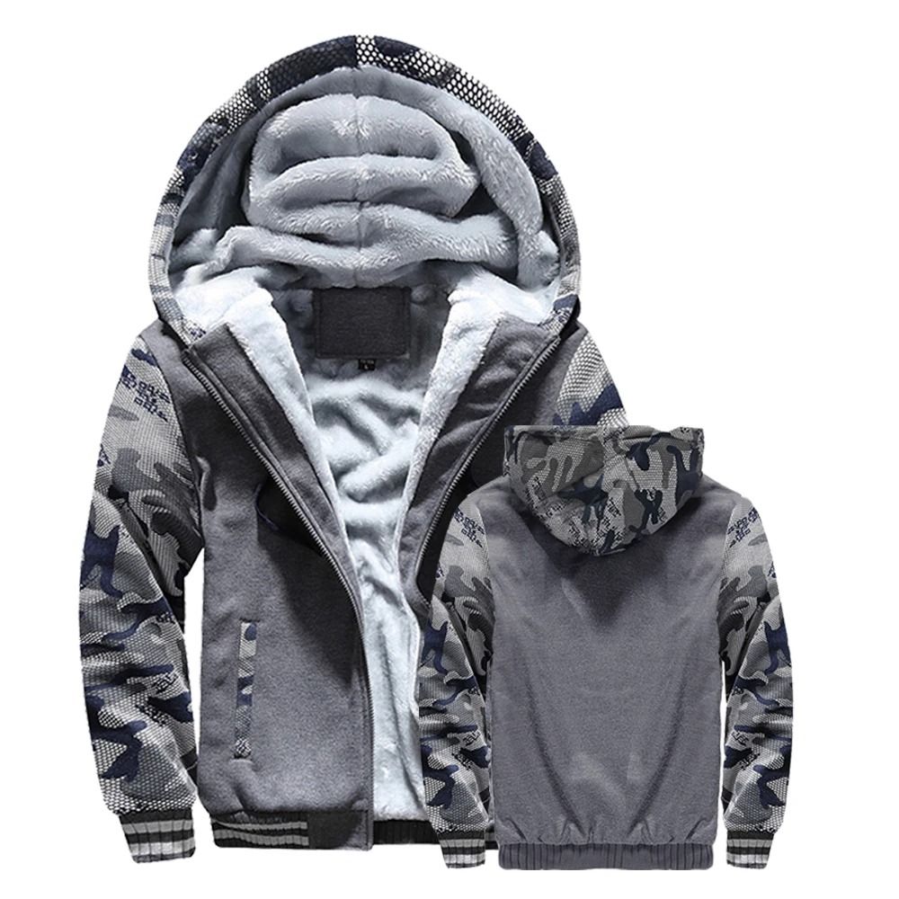 Mens Fleece Lined Hooded Winter Jacket
