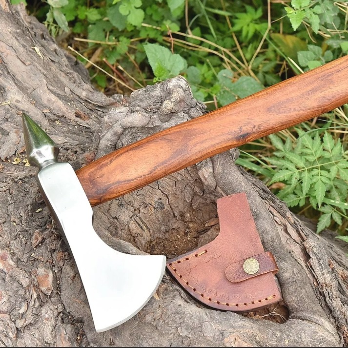 Handmade Steel Tomahawk Axe Integral Spike Hunting Axe