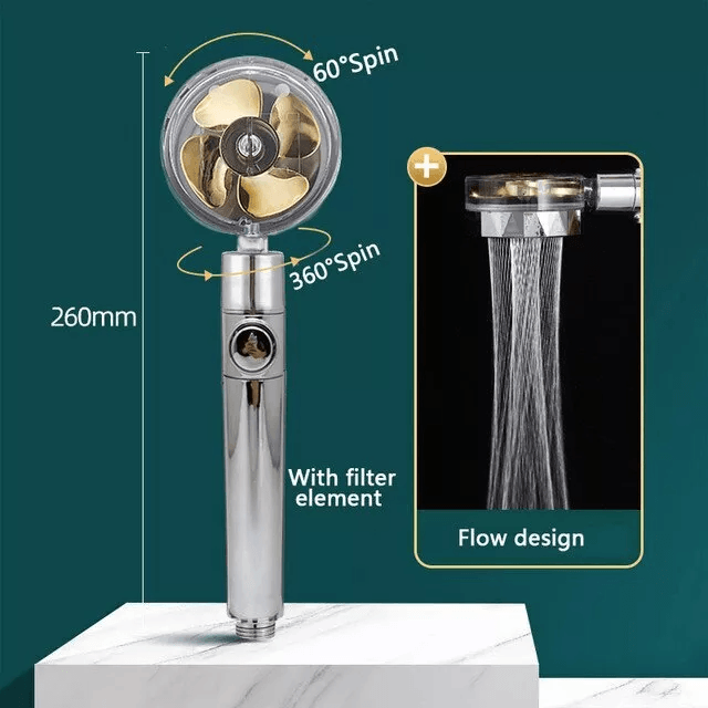 High Pressure Shower Head, Turbocharged Water Saving Design