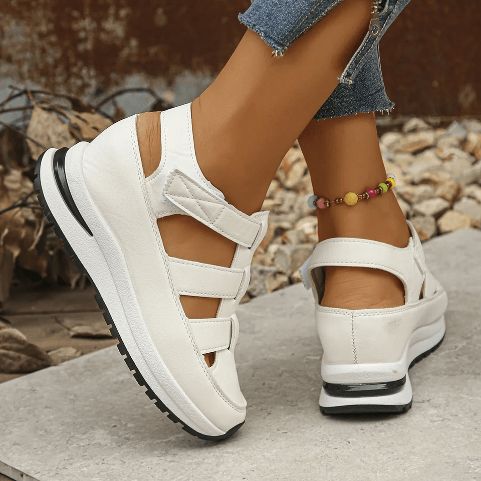 EleganceStep Closed Toe Ankle Strap Wedge Sandals for Women
