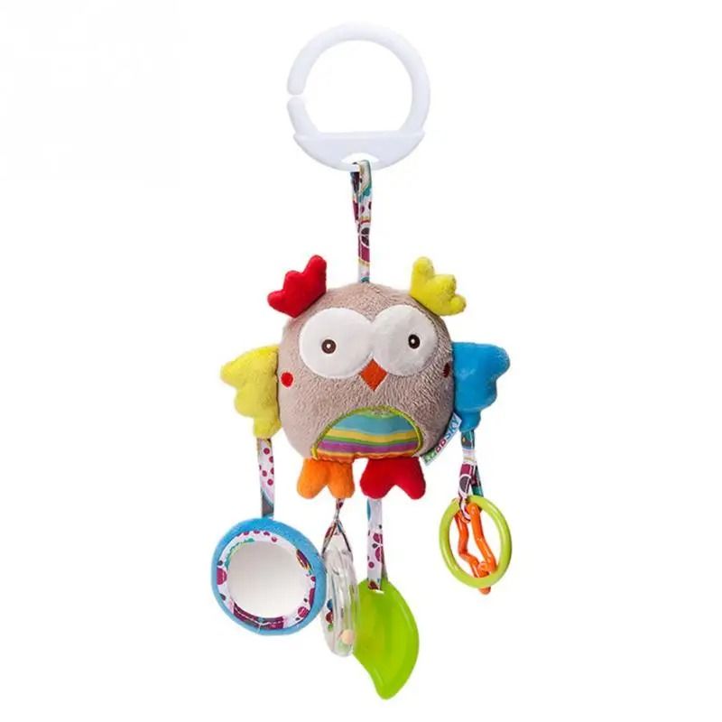 Baby Plush Stroller Toy Hanging Rattle Mobile with Cartoon Animals