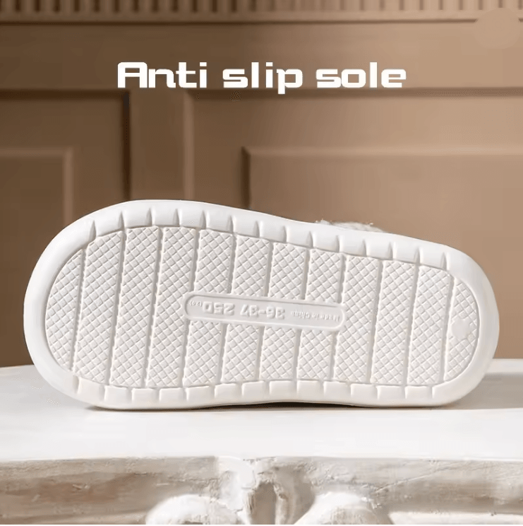 ThermaStep Thick Soled Anti Slip Winter Cotton Slippers with Fleece Lining