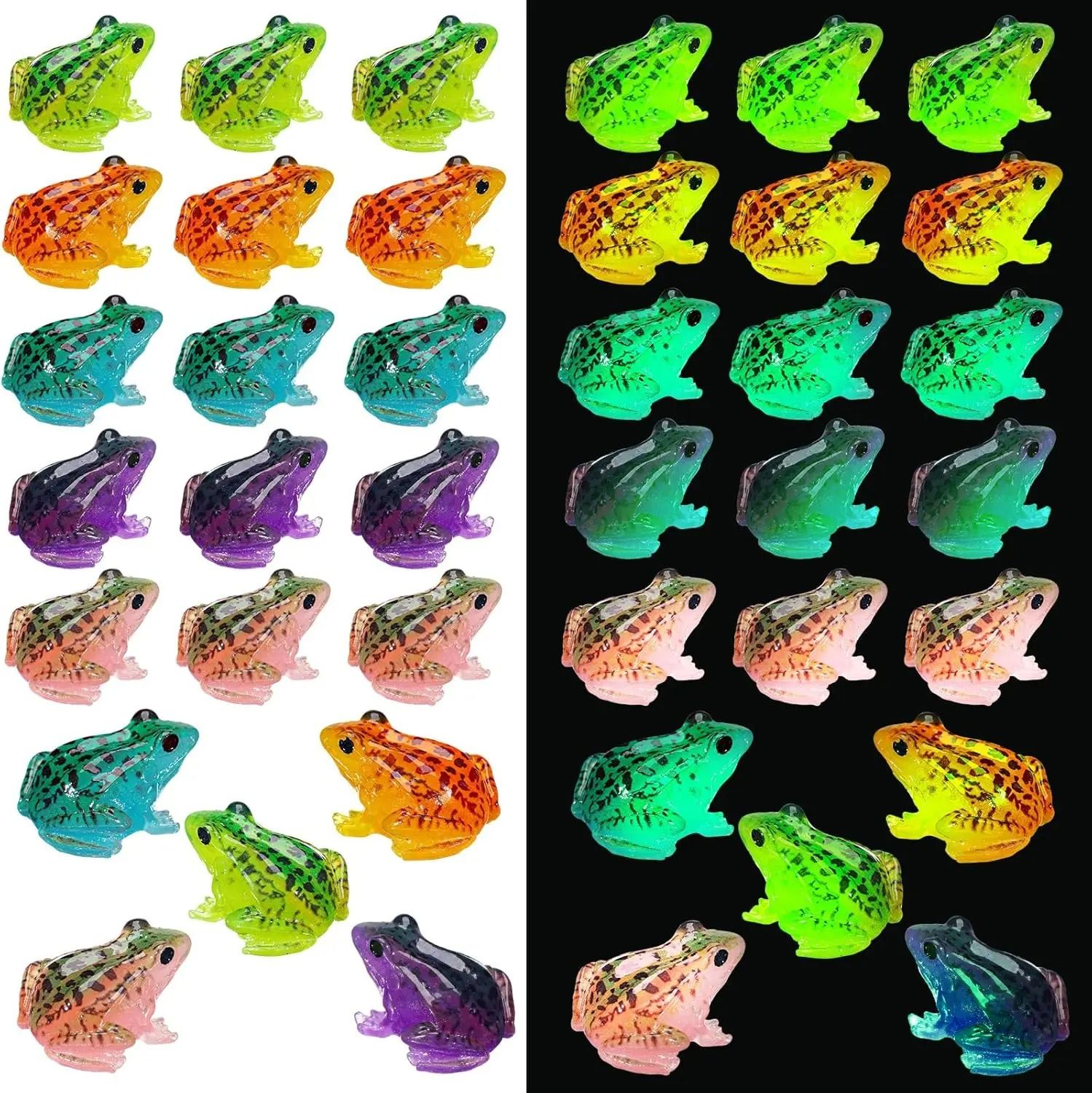 Luminous Miniature Frogs | Glow-in-the-Dark Mini Resin Garden Decor