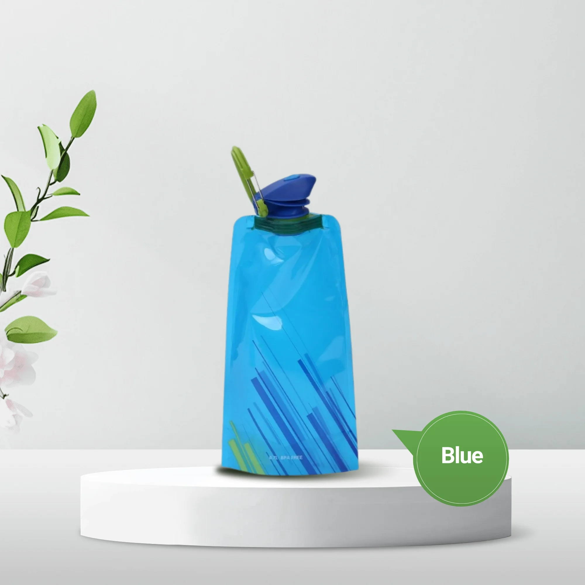 Flexible Reusable Travel Water Bottle, Soft Flask, Plastic Water Pouch