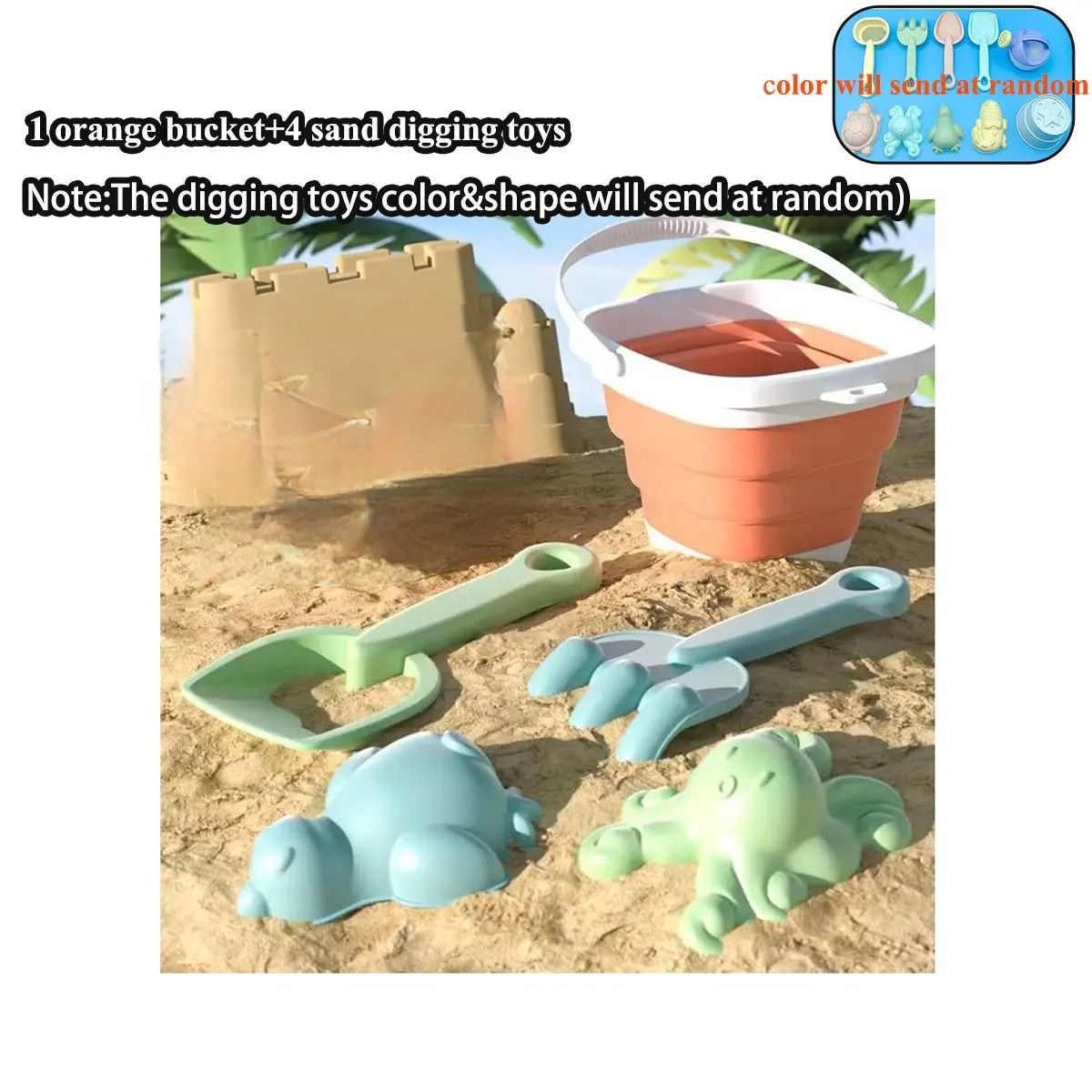 Kids Beach Sand and Water Play Set Folding Bucket Summer Toys