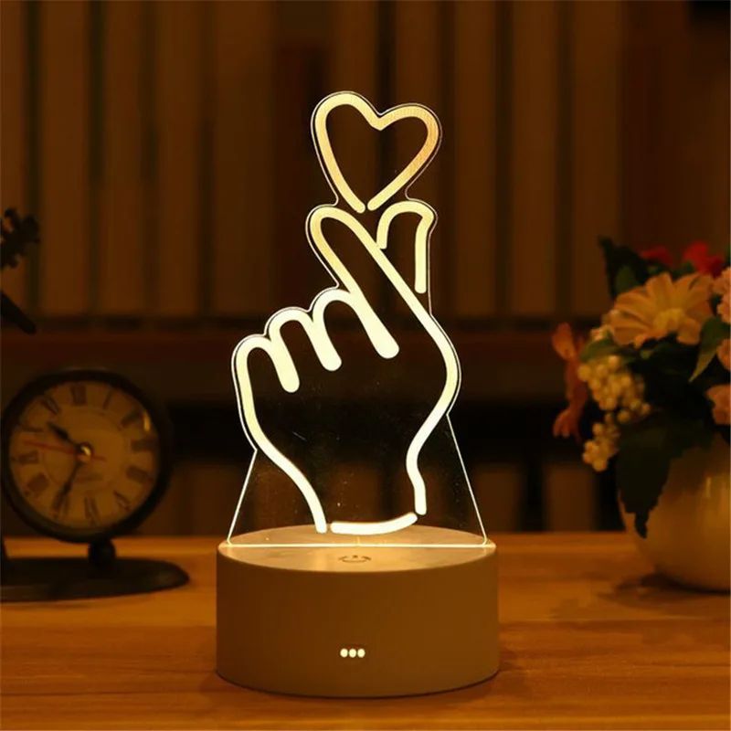 USB Acrylic 3D LED Neon Sign Night Light
