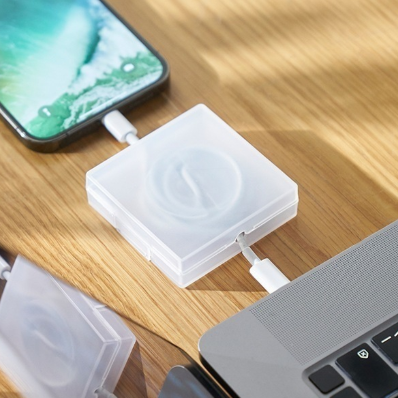 Transparent Cable Organizer, Retractable USB Cable Winder, Portable Phone Charger Wire Storage, Cord Management
