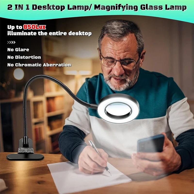 Magnifying Glass with USB Clamp and LED Light