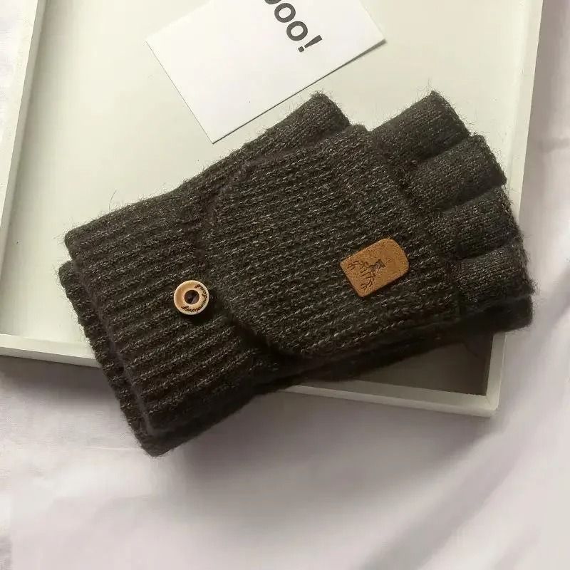 CozyTouch Fingerless Gloves Winter Warm Knitted Touch Screen Half Finger Gloves