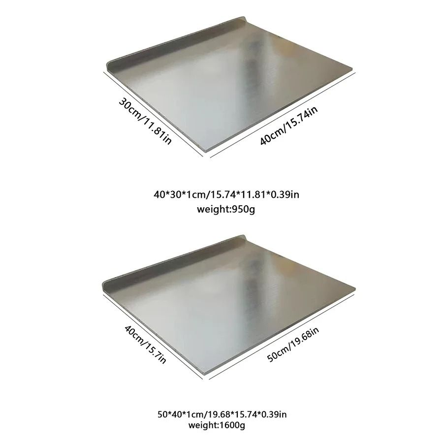Stainless Steel Folding Chopping Board Double Sided L Shaped Kitchen Prep Board