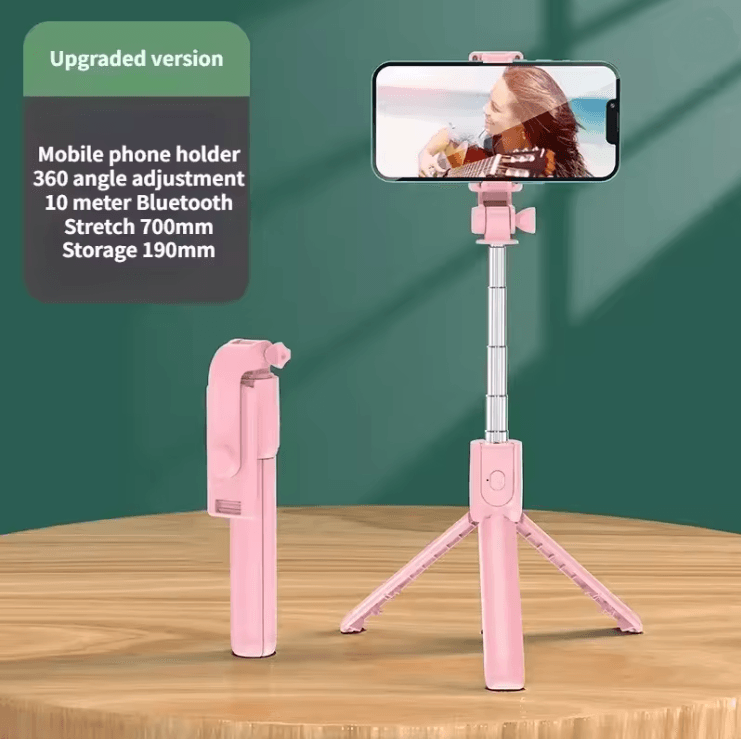 Flexible 360 Degree Selfie Stick Tripod with Wireless Remote and Phone Holder