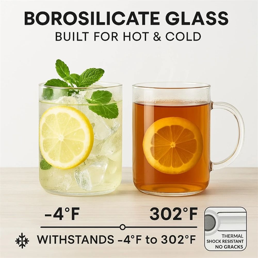 1000ML Ultra-Capacity Glass Tumbler – High-Performance Iced Coffee Mug with Straw & Lid