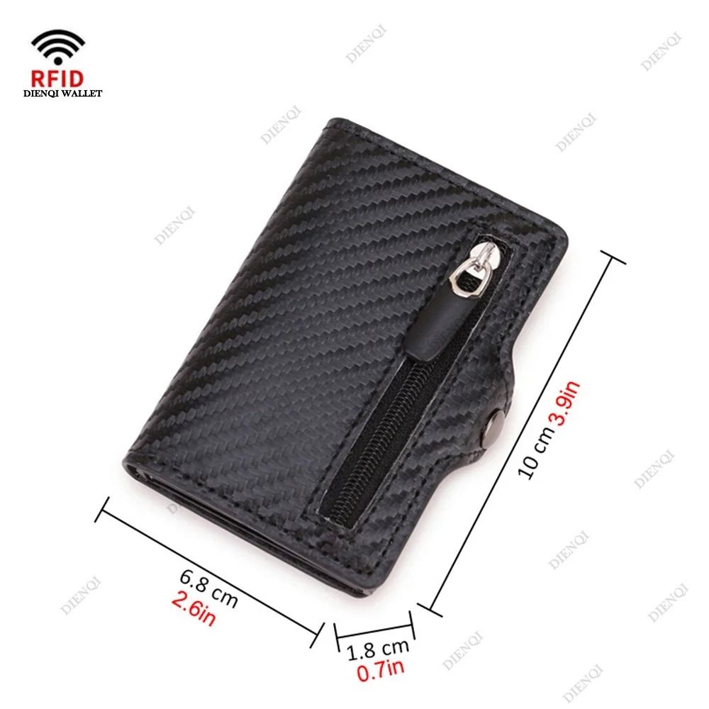 Carbon Fiber RFID Blocking Metal Credit Card Holder Wallet