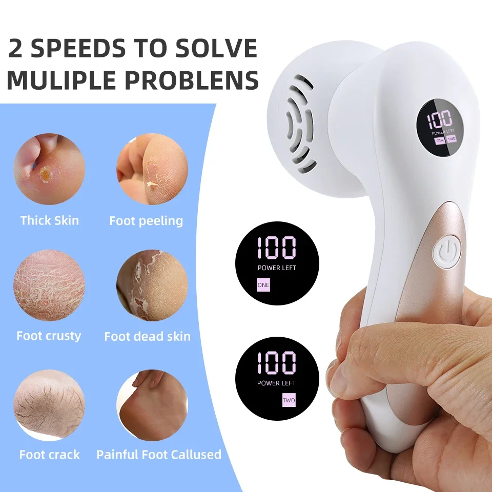 Electric Pedicure Tools Foot Care File, Feet Callus Remover Foot Files Machine for Heels Hard Dead Skin and Cracked Feet