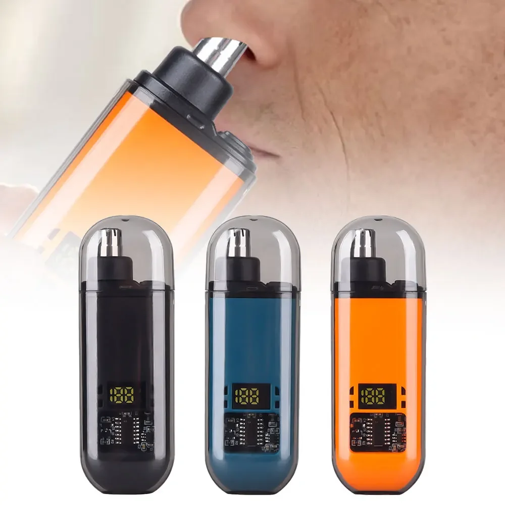 Portable Electric Nose and Ear Hair Trimmer for Men Painless Eyebrow Clipper with Long Battery Life