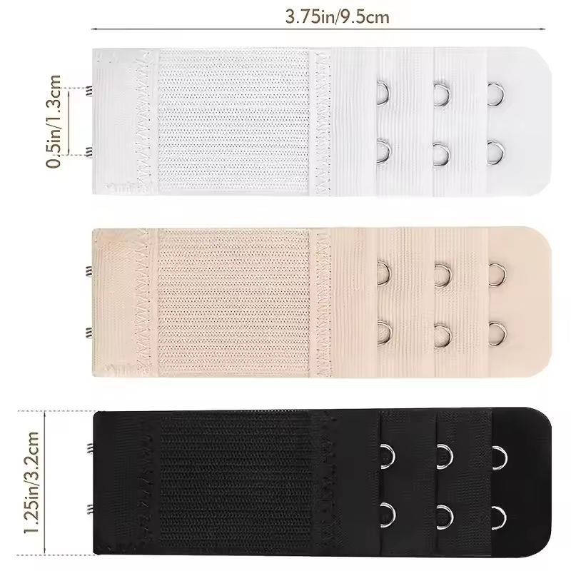 ComfyFit 9-Pack Adjustable Soft Bra Extenders – 2-Hook, 3-Row Band Extender Set