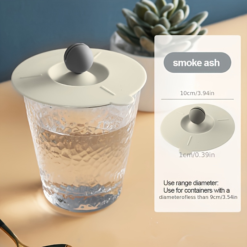 Round Heat-Resistant Lid Cover Non-toxic Silicone Universal Cup Lid with Spoon Holder