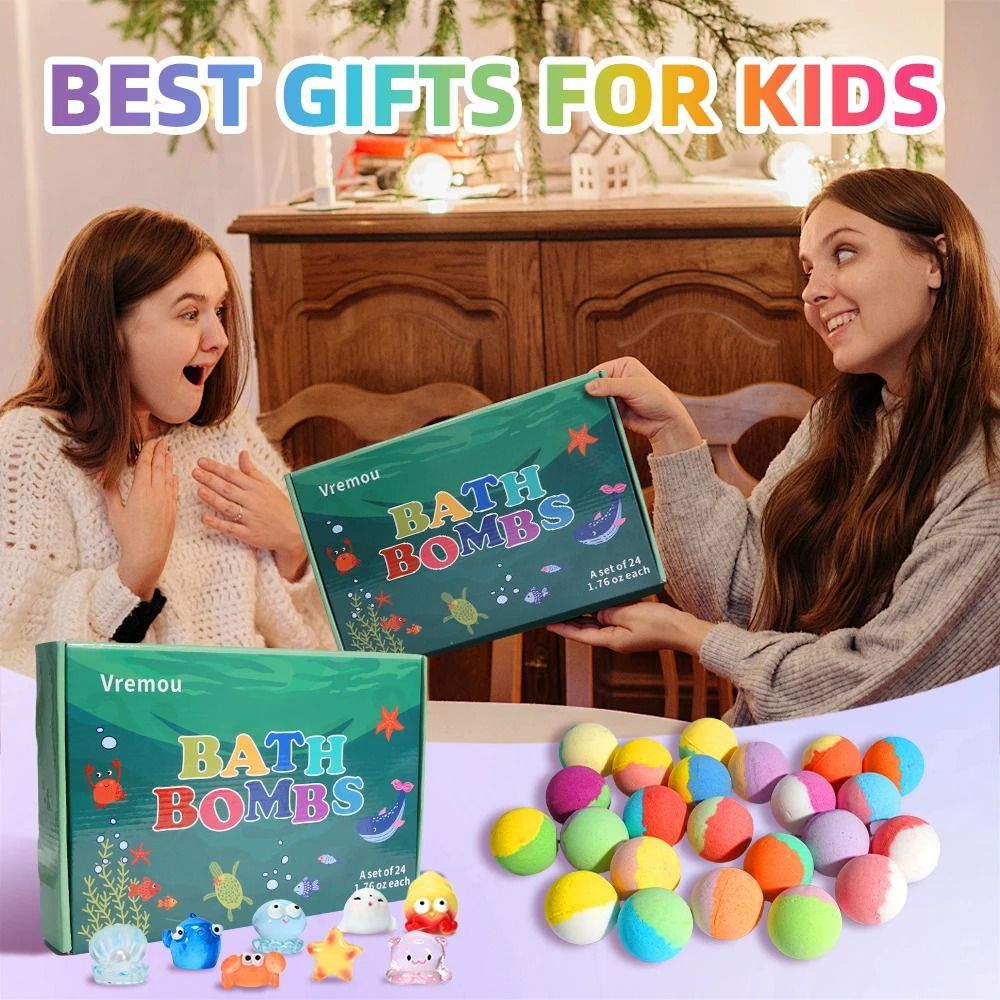 FizzFun Kids Bath Bombs with Surprise 24 Pack Gift Set