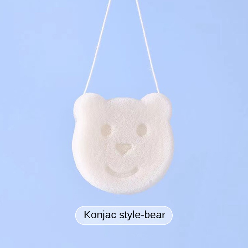 Konjac Puff Baby Bath Sponge, Children's Face Wash, Hair Shampoo, Exfoliating Cotton Bath Artifact