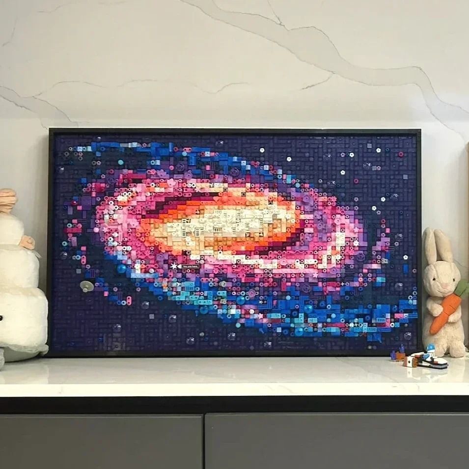 3D Milky Way Galaxy Art Mural | Building Block Set (31212 Compatible)