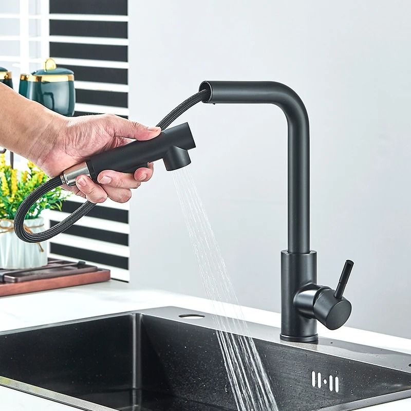 Pull Out kitchen sink faucet Stainless Steel Hot Cold Mixer Tap with Two Mode Sprayer