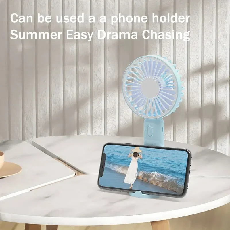 Portable Fan Usb Mini, Large Wind Pocket Fan, Office Desktop Small Electric Fan, Folding Head Multi Function