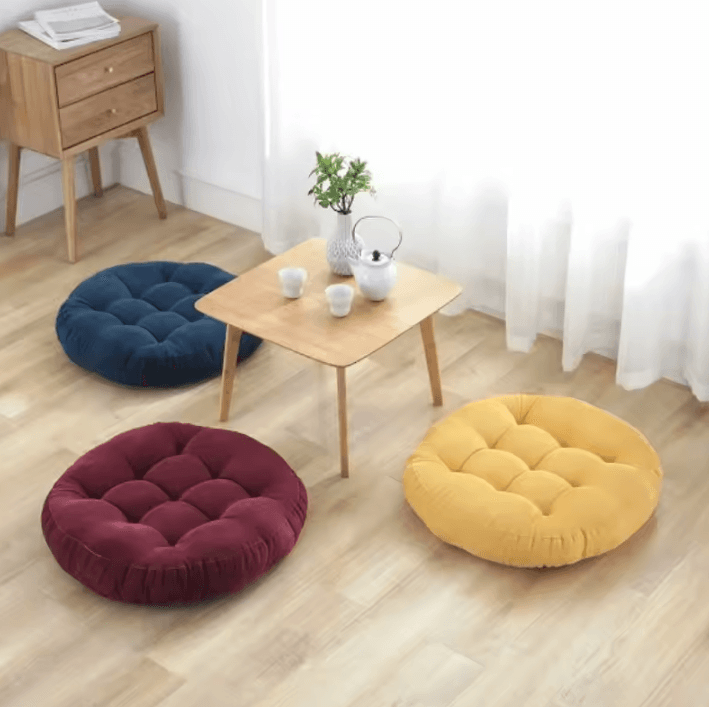 ZenNest Round Floor Cushion – Large Meditation & Seating Pillow for Yoga, Living Room, Kids & Adult Comfort