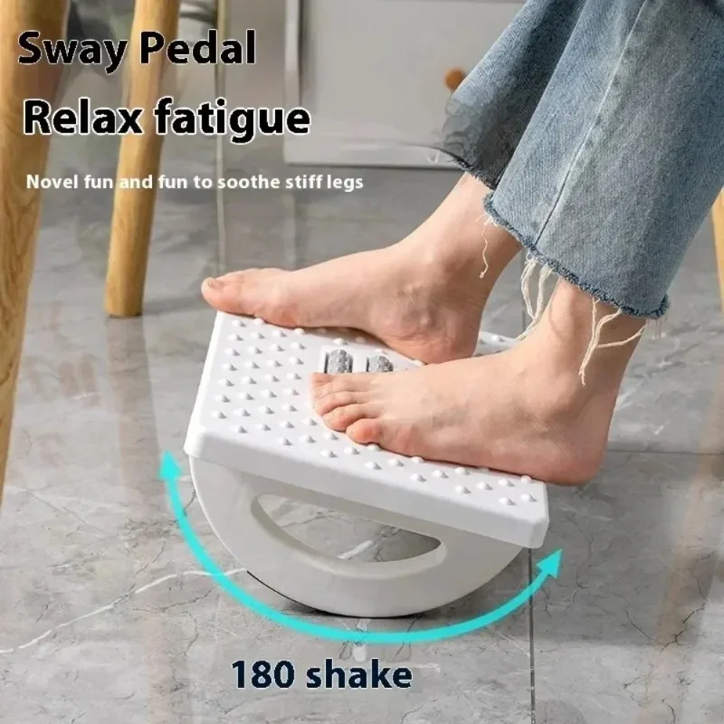 Ergonomic Under Desk Foot Rest, 180° Rocking Pedal with Massage Rollers for Leg Relaxation, Office Chair Foot Support