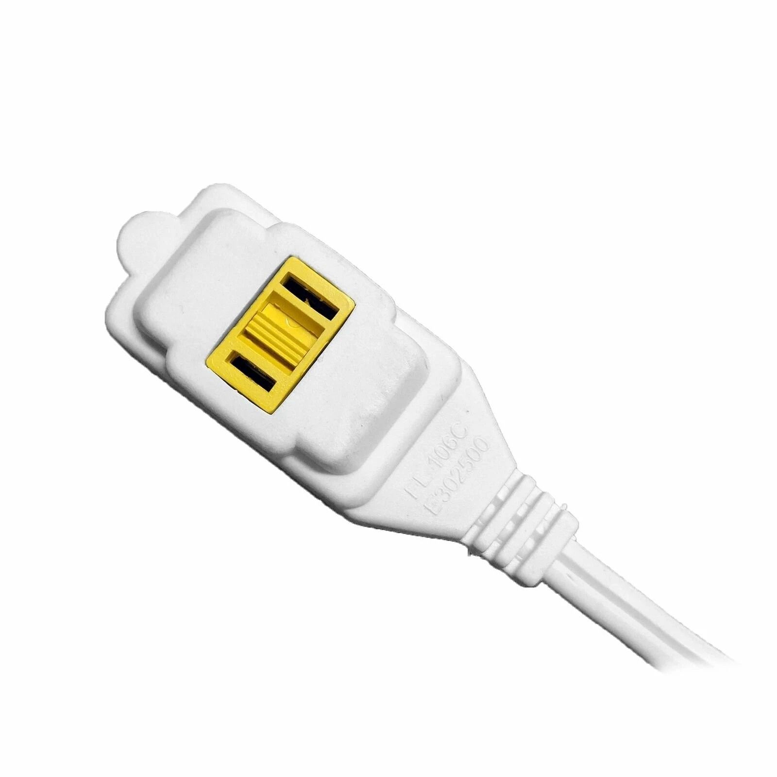 2 Pcs 3-Prong Grounded AC Power Extension Cord, 6 FT Wall Tap Outlet w/ ON/OFF Switch Button