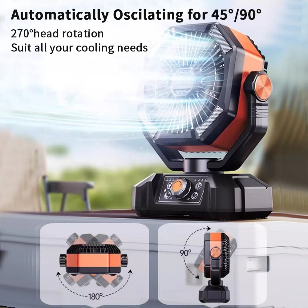 20000mAh Battery Camping Fan with LED Lantern