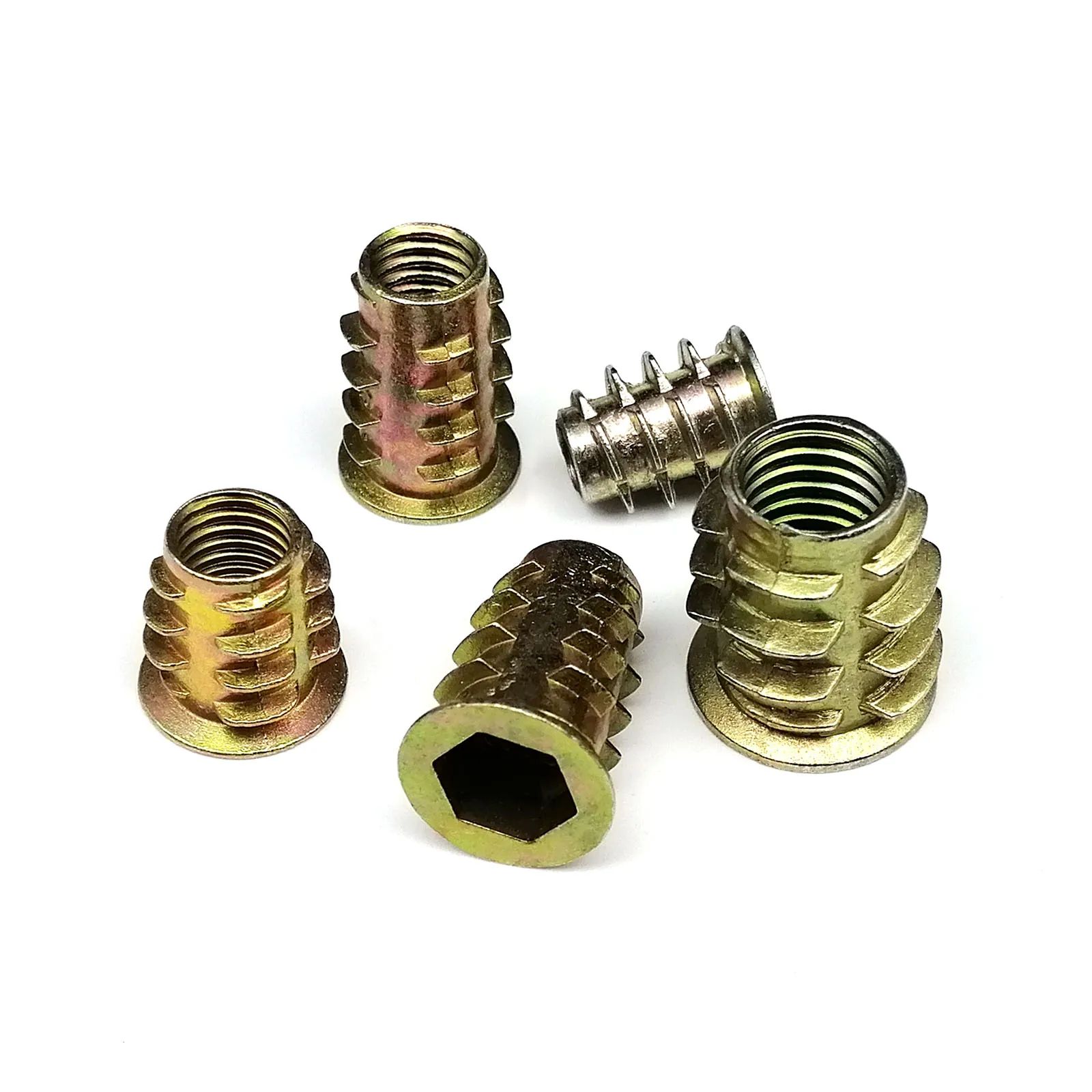 Threaded Insert Nut E-Nut Set Kit, For Wood Furniture, Bed, Cabinet, Table, Embedded Hex Hexagon Socket Head