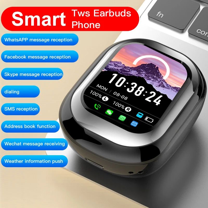 Smart Touchscreen LED Wireless TWS Earbuds with App Notifications