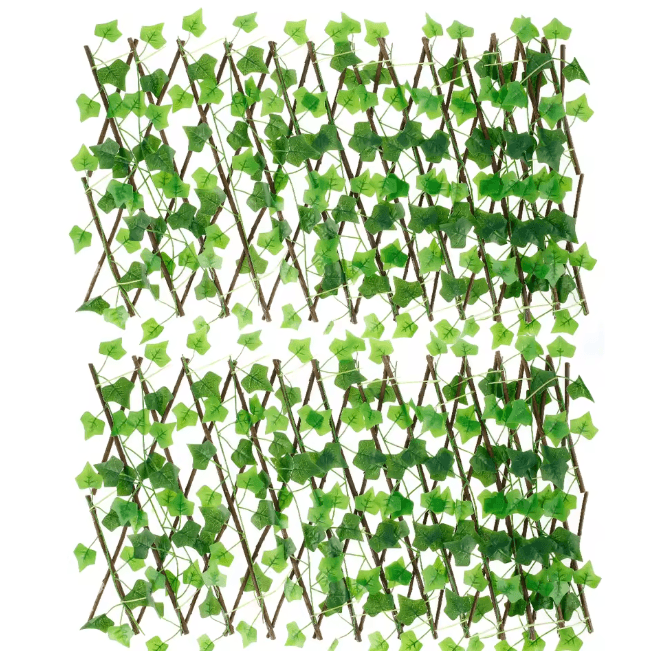 GreenHaven Expanding Garden Privacy Fence Artificial Ivy Trellis Screen